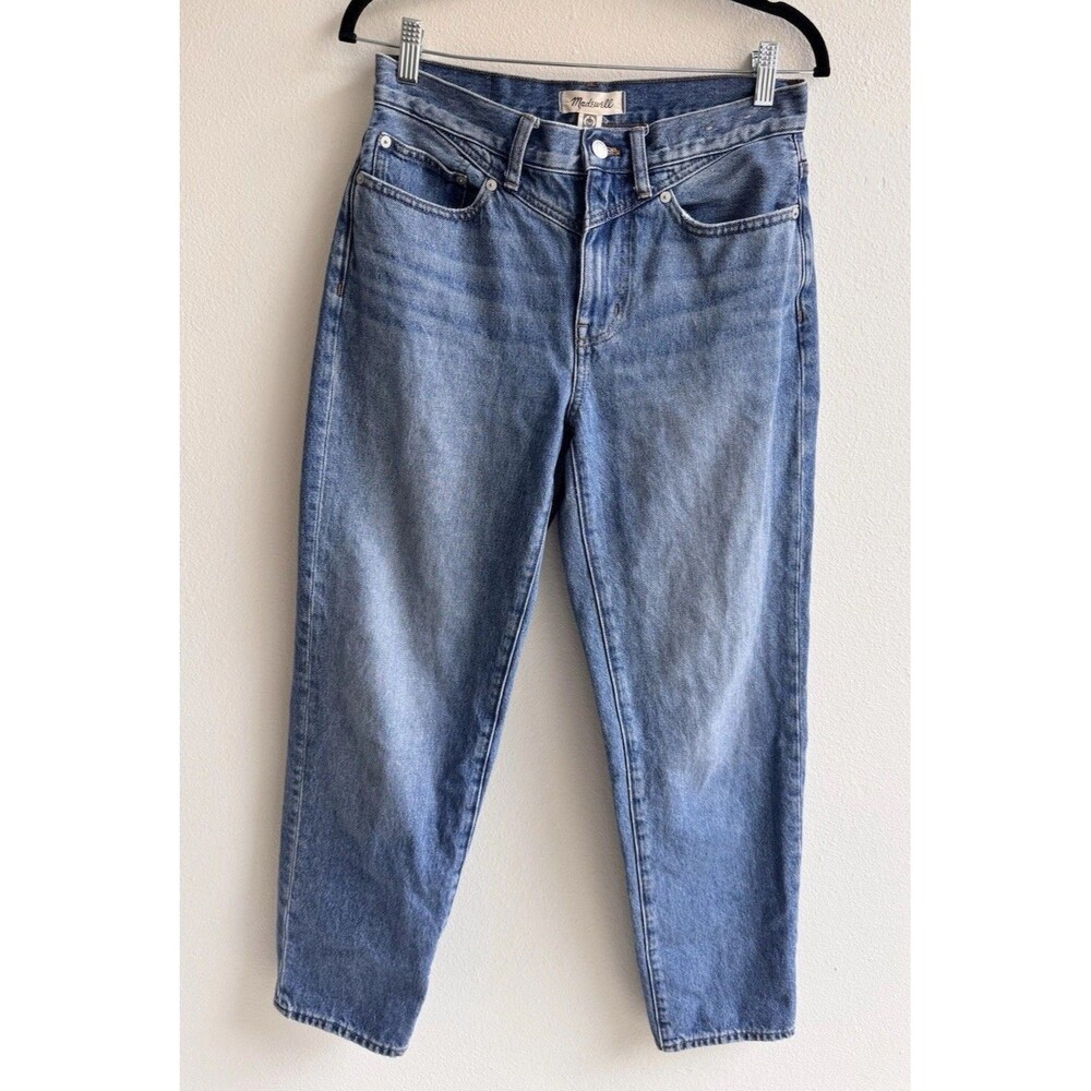 Madewell The Slouchy Boyjean 26 Light Wash Mid Rise Straight Leg Denim Jeans